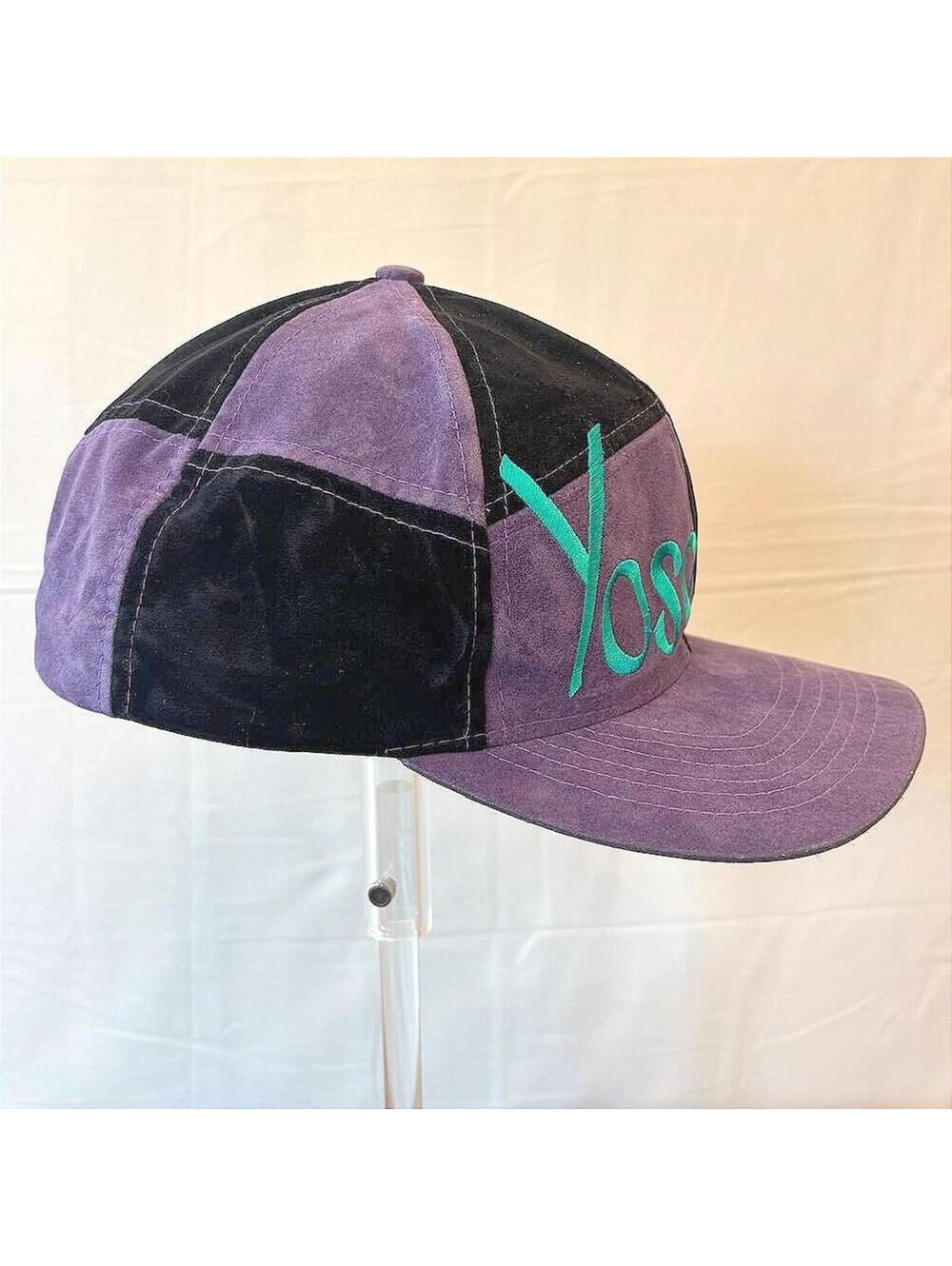 Vintage 90s Yosemite National Park Color Block Suede Snapback Cap Embroidered - Picture 4 of 6